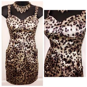 Satin Animal print cocktail Dress